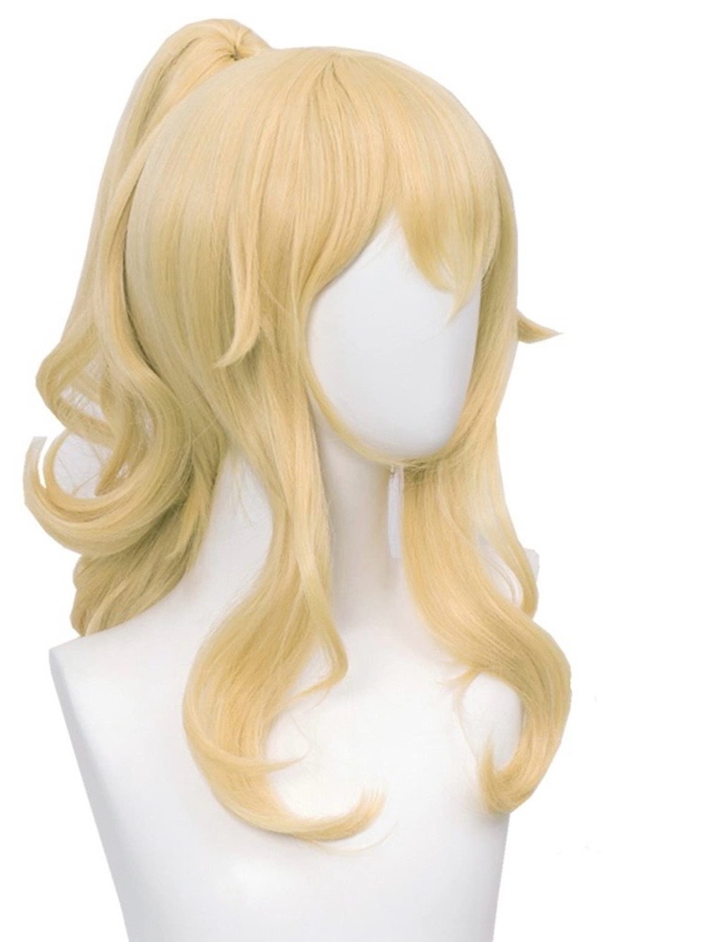 Wavy Blonde Ponytail Wig for Cosplay Golden Princess Halloween Costume